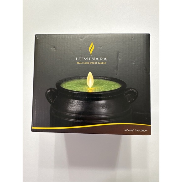 Luminara Real Flame Effect Candle Halloween Cauldron 5.7"x4.25" New in Box - Picture 1 of 4